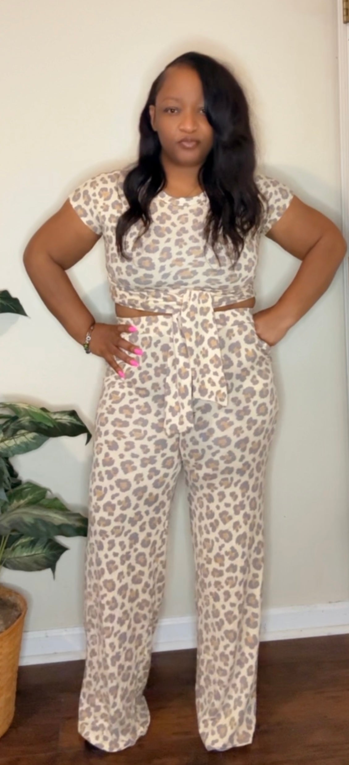 Cheetah two piece set
