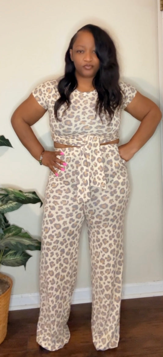 Cheetah two piece set